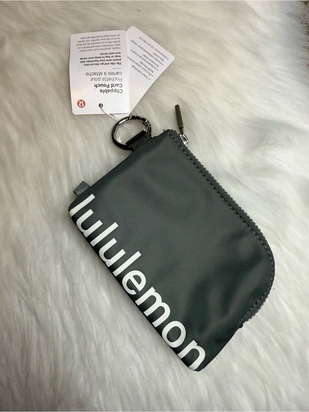 Lululemon Clippable Card Pouch Coin Purse GRSG/LTIV New